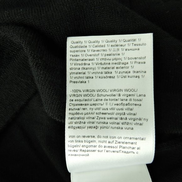 Escada black V-neck jewel embellished Virgin Wool sweater top size M made Italy - Picture 9 of 13